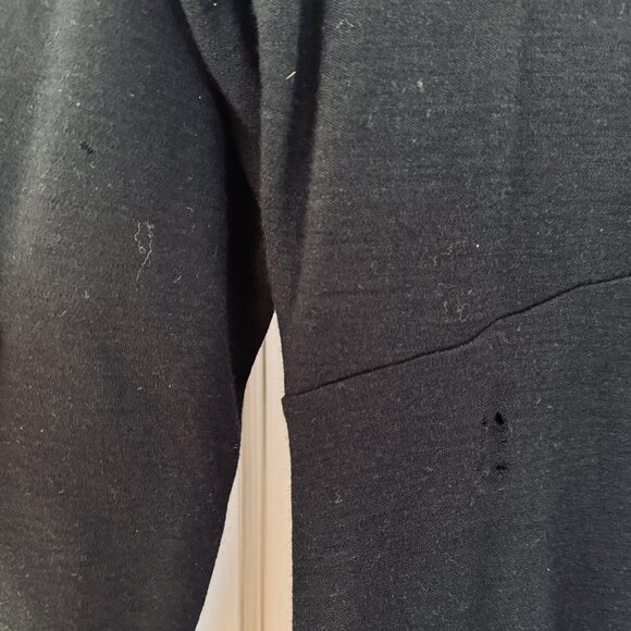 100% wool long sleeve black maxi dress made in Italy for J. Peterman Company - Picture 3 of 4